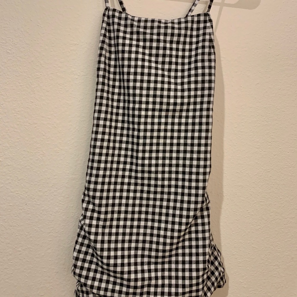 Black & White Plaid Mini Dress.